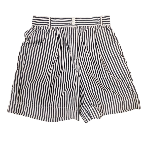 Vintage Izod High Rise Tailored B&W Striped Shorts Size 6 - Picture 13 of 13